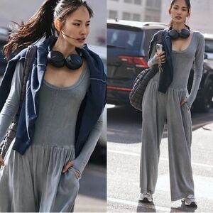 FP Movement by Free People Gray Wide-Leg Jumpsuit
